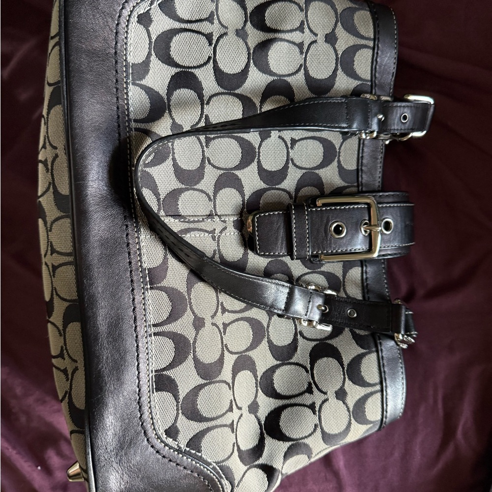 Coach Black Leather Bag Tag